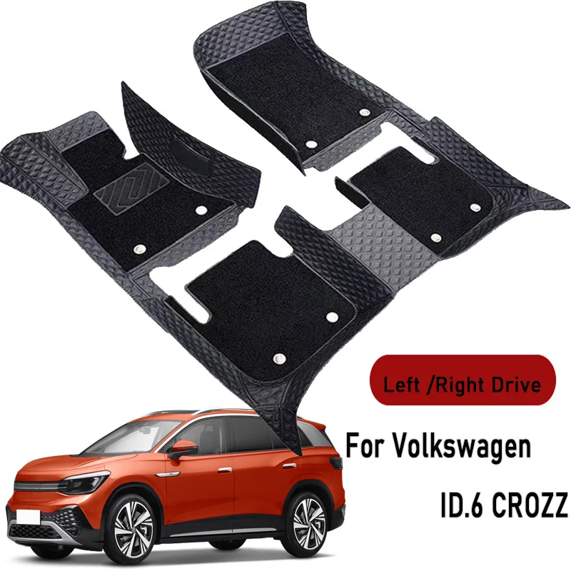 Car floor mats for Volkswagen ID.6 CROZZ 2021-2024 Customauto foot Pads automobile carpet cover interior accessories