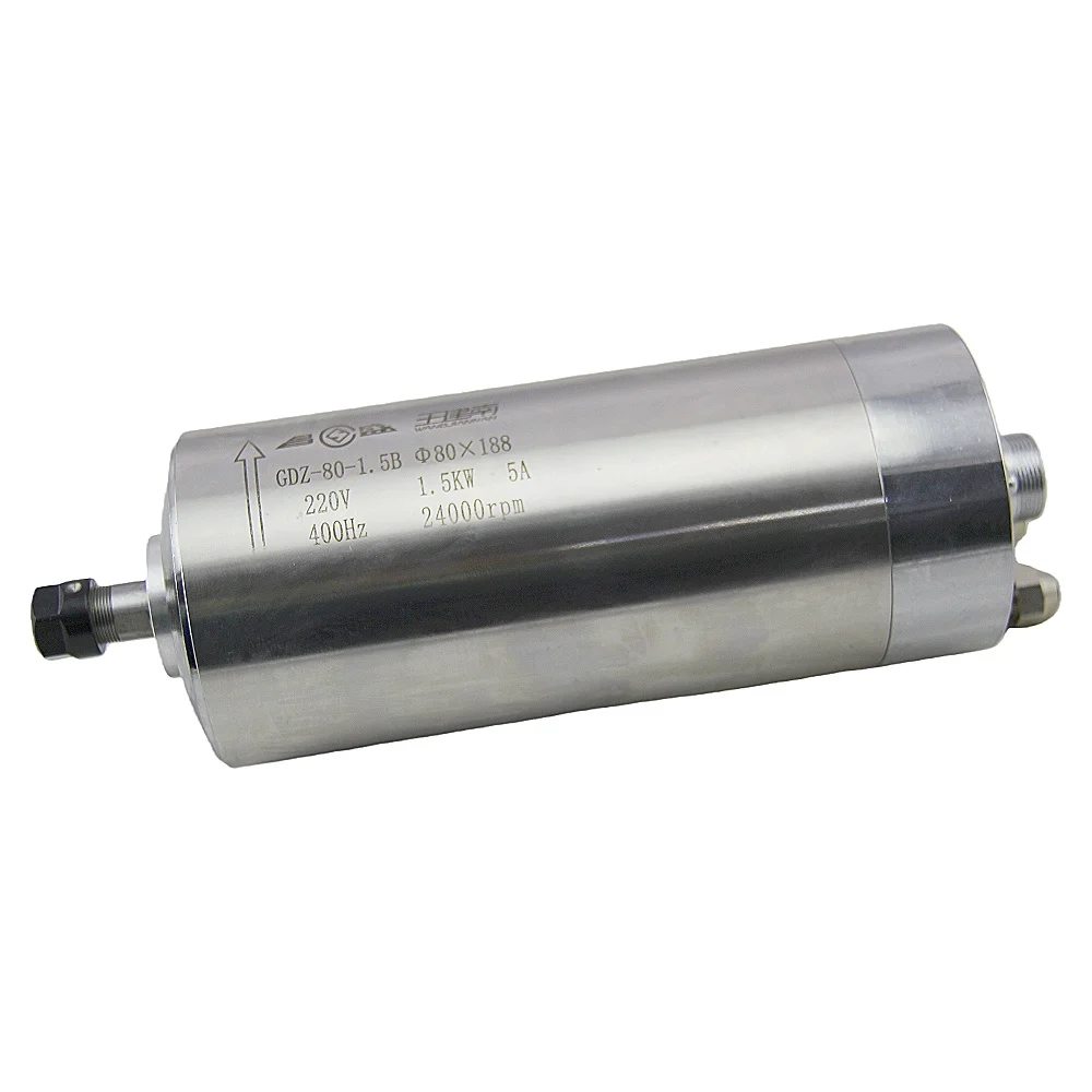 

CNC Spindle Motor GDZ-80-1.5B 1.5KW ER11 24000rpm Water Cooling Motor Spidnle 80MM 1.5KW Water Cooled Spindle for CNC Router
