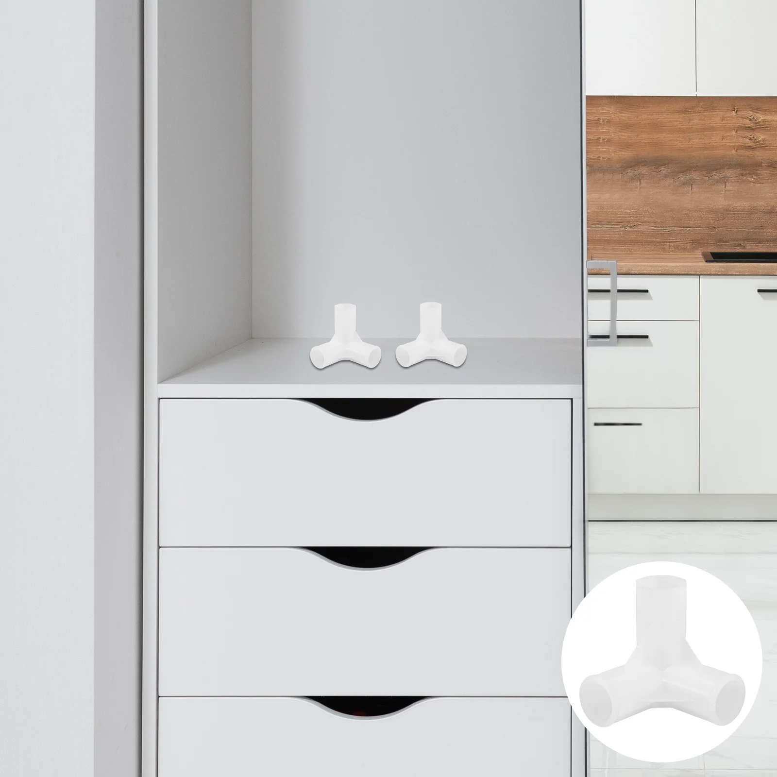 

10Pcs Closet Rod Plastic Connector 3-Way Joint Coupling Multi-Purpose Rod Furniture Hardware Fasteners Wardrobe Shoe Cabinet I.d