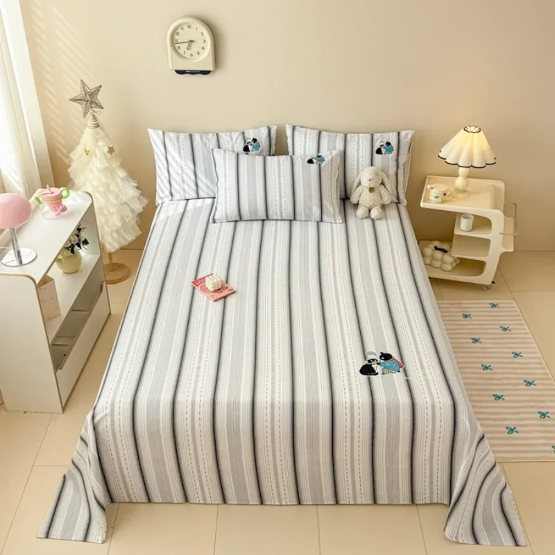 

Old coarse cloth spring and summer new cotton pure cotton cloth heat transfer single product bed sheet, soft and comfortable