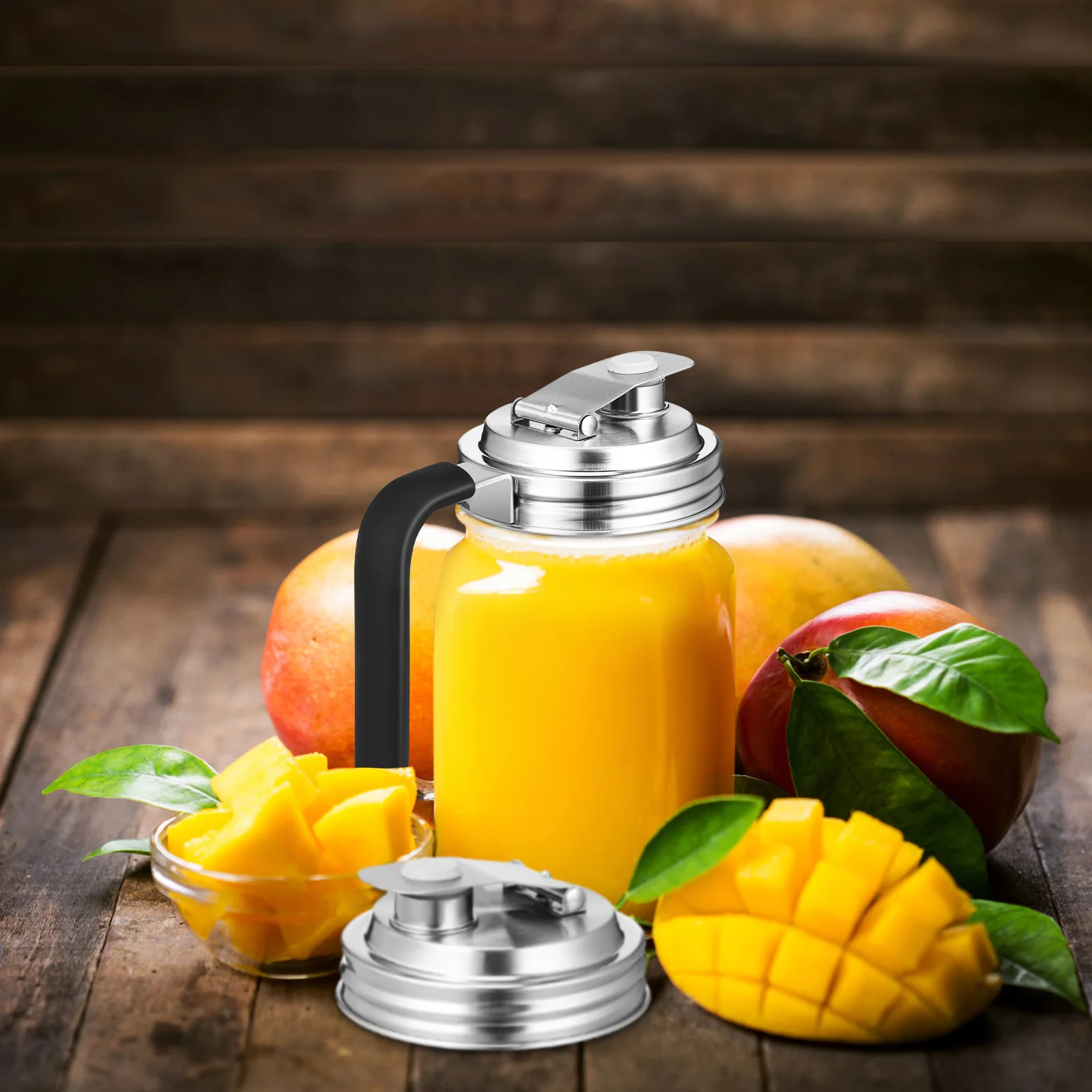 

2 Pcs Mason Cover Lids Simple Canning and Rings Jar Stainless Steel Covers for Soda Baby