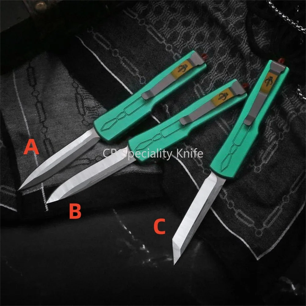 Mini Bounty Hunter Pocket Folding Knife Matte Tanto D2 Blade Green Aviation Aluminum Handle Outdoor Tactical EDC Tool