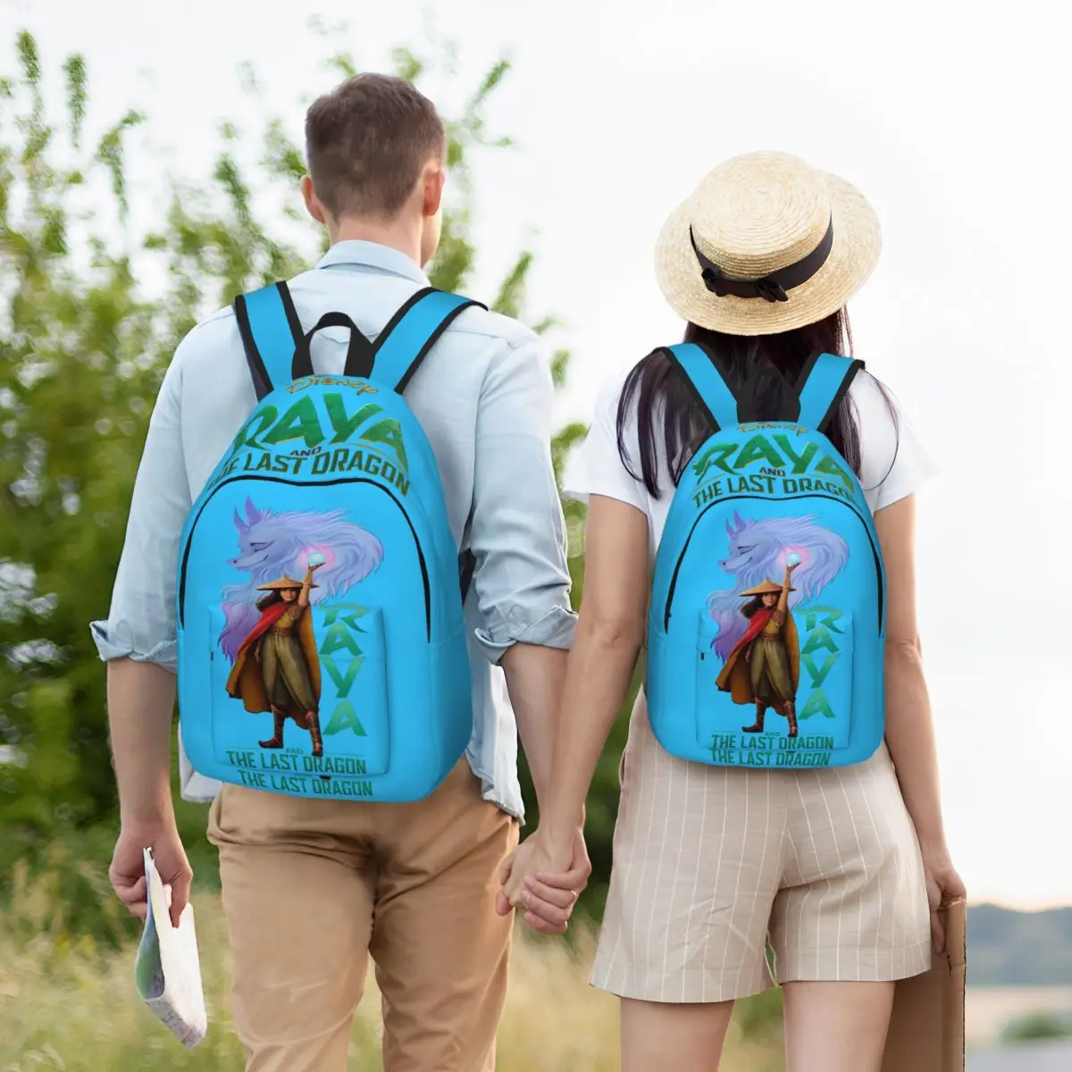 Bolsa de ombro resistente para escritório de trabalho, filmes famosos da Disney, Raya e o último dragão mochila, estudante universitário Bookbag, High Street