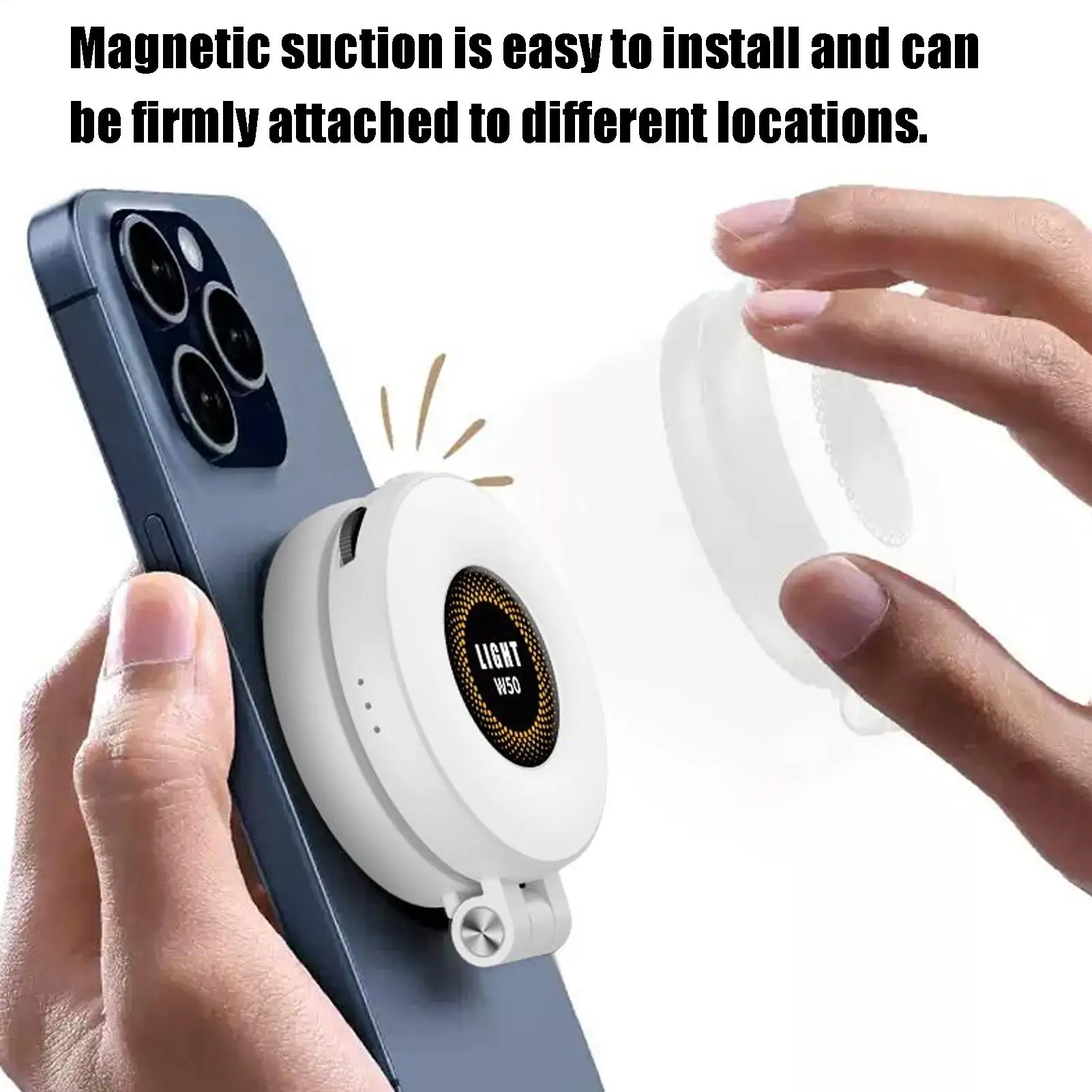 Luz magnética para selfie, 3 modos de iluminação suave, dobrável, magnética, beleza, selfie, telefones, para trabalho, fotografia, conteúdo de maquiagem