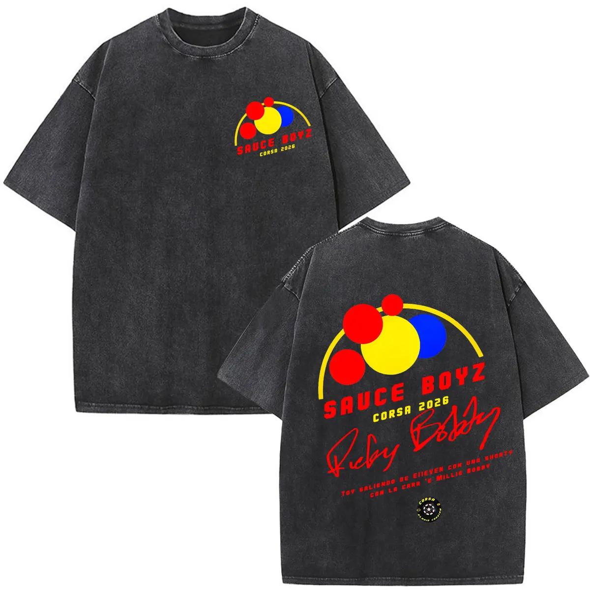 Rapper Eladio Carrión Corsa Album Tour 2026 Print Vintage Washed Tshirt Men Women Fashion Cotton Loose Casual T-shirts Fan Gifts
