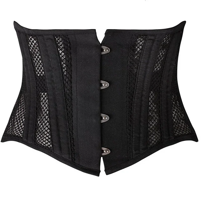 

Underbust Corset Women's 26 Steel Boned Short Torso Breathable Mesh Waist Cincher Waspie Corset for Weight
