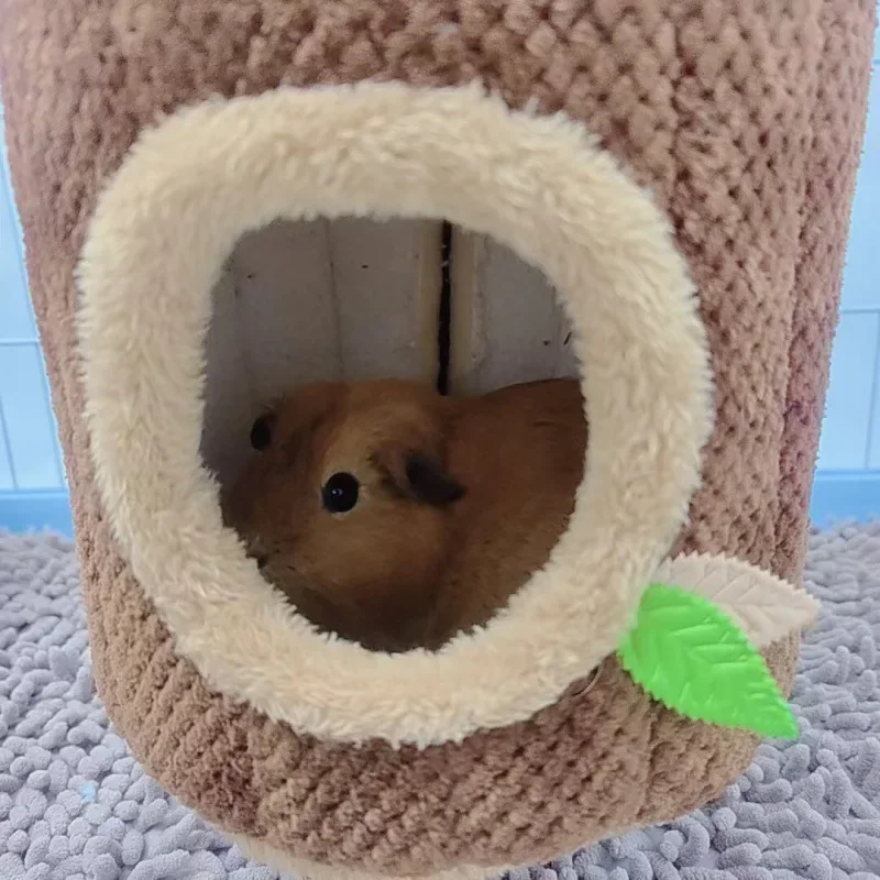 Tree Stump Shape Warm Hamster Hammock Winter Mole Tunnel Small Animal Hanging Bed Hamster Nest Pet Cage Household Supplies