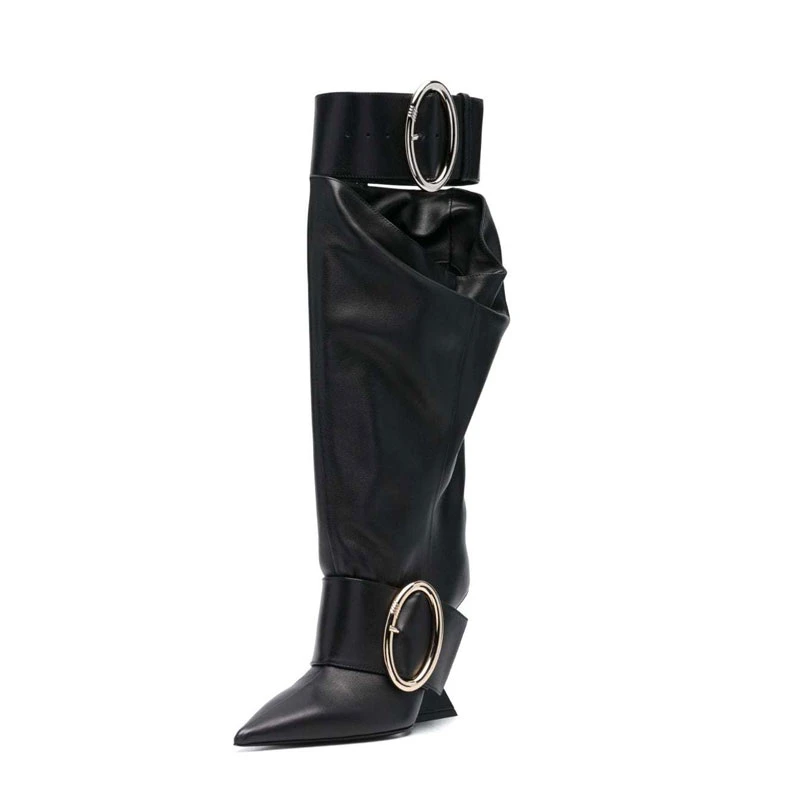 2023 Women's Autumn/Winter Irregular High Heel Sleeve Boots High Quality Fashion Sexy Runway Boots From Europe and America