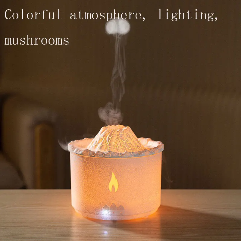 Difusor De Aroma Smoke Ring Flame Aromatherapy Machine with Thick Fog Capacity and Remote Control 5V Color Atmosphere Humidifier