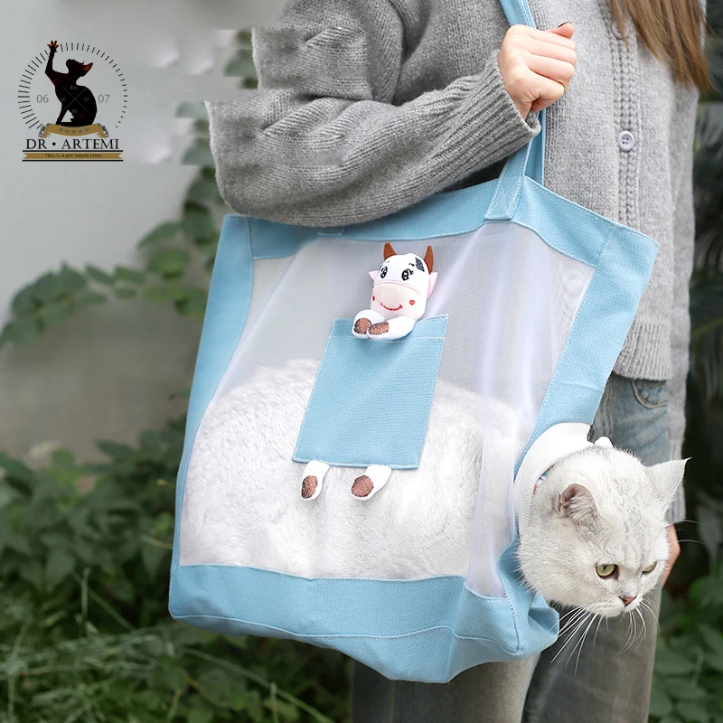 Breathable Pet Travel Bag, Tote Cartoon Backpack, Foldable, Outdoor, Cat Totes