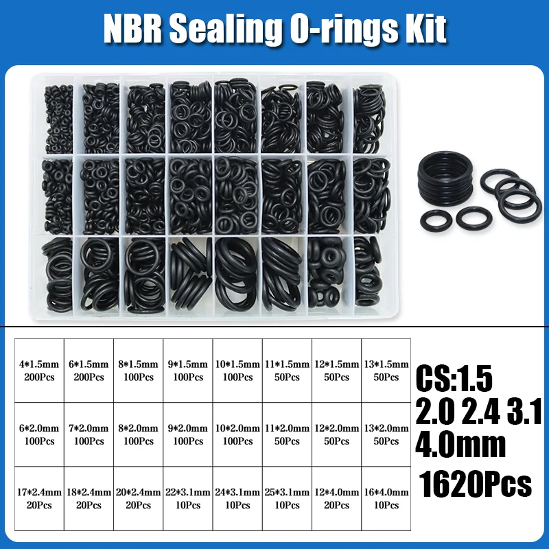 O-Ring NBR Dichtungsscheibe Sanitär Dichtung Dicke 1/1,5/2,0/2,4/3,1/4,0 Nitril-Butadien-Gummi Abstandshalter Ölbeständigkeit Oring Kit – Detail 9