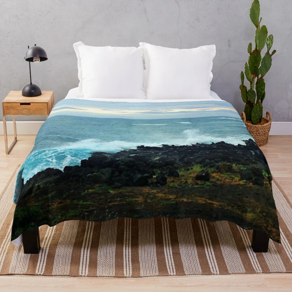 Hawaii Coast Rough Shore V2 Throw Blanket heavy to sleep Luxury St Luxury Thicken Loose Blankets