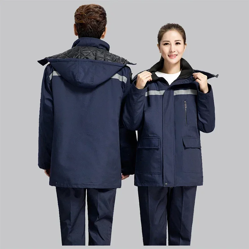 Winter Warm Thick Jackets Work Clothing Outdoor Mechanical Coat Workshop Factory Auto Repair Cotton-Padded Durable Porter Tops