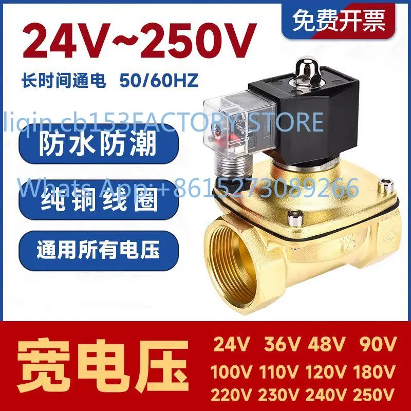 

Wide voltage waterproof normally closed solenoid valve control gas water valve AC220V24VDC36V48V90V200V250V