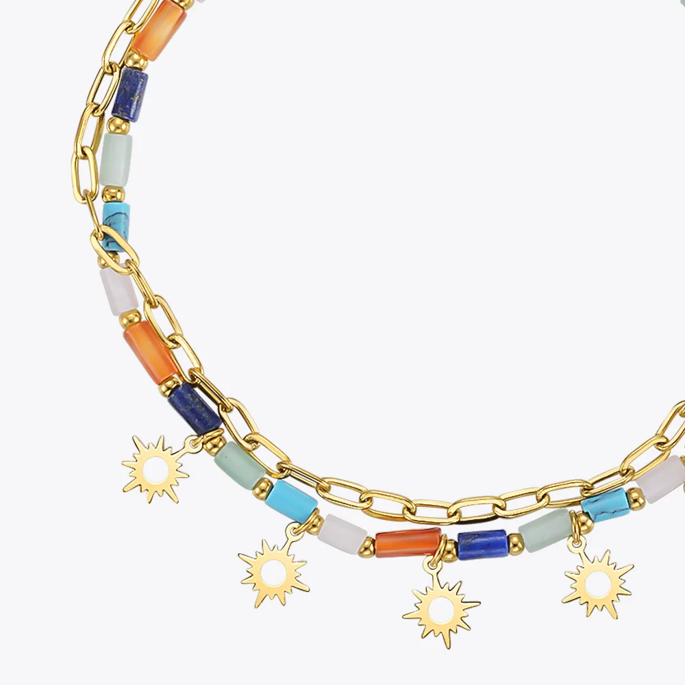 ENFASHION Star Colorful Bracelet For Women Stainless Steel Bracelets India Gold Color Fashion Jewelry Gift Bijoux Femme B212252