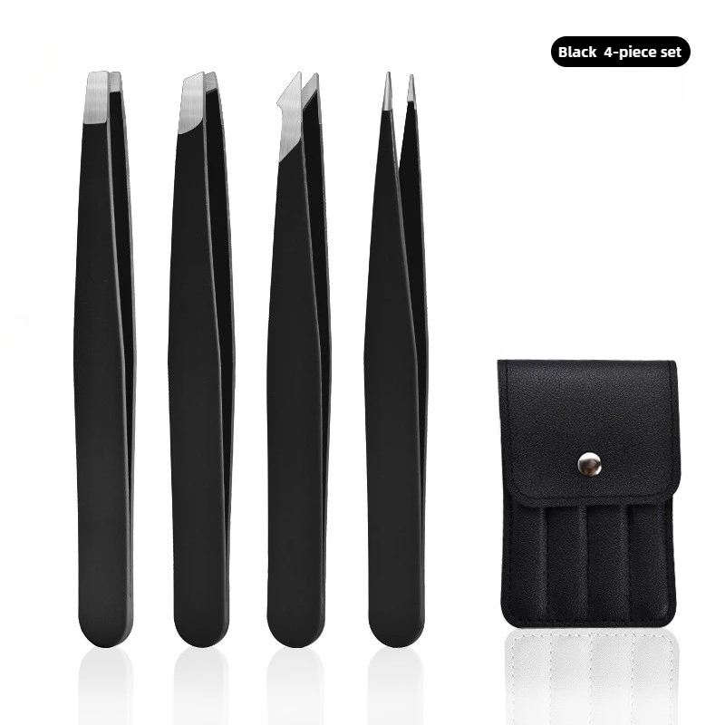 ملاقط الحاجب مع مرآة ماكياج حجر الراين ملاقط من الفولاذ المقاوم للصدأ لتشكيل الحاجب وإزالة اللحية مجموعة كماشة الحاجب #6