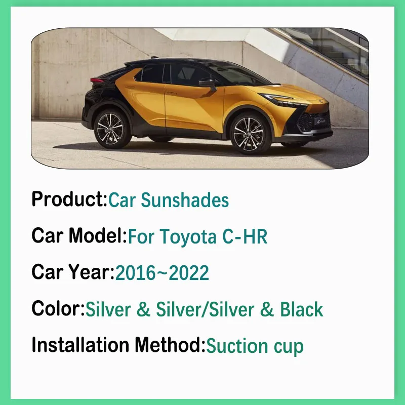 Car Coverage Sunshades For Toyota C-HR CHR IZOA AX10 AX50 2016~2022 Anti-UV Protection Side Curtain Window Pads Auto Accessories