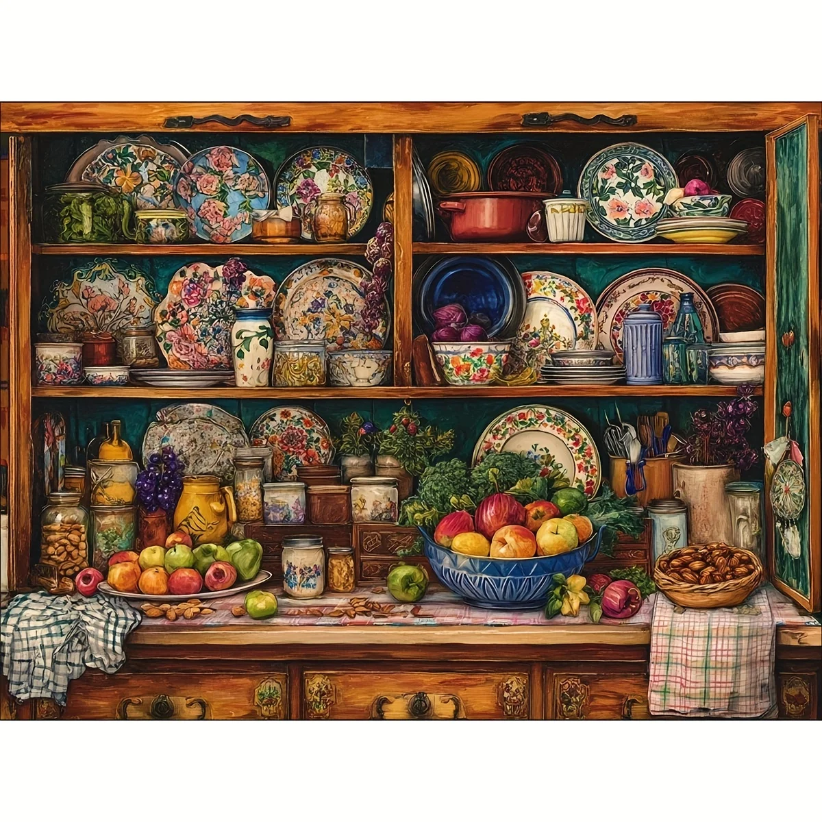 500/1000/1200/2000PCS Puzzles for Adults Beautiful Colorful Plate,Jigsaw Puzzles Brain Challenge Game Gift Home Decor