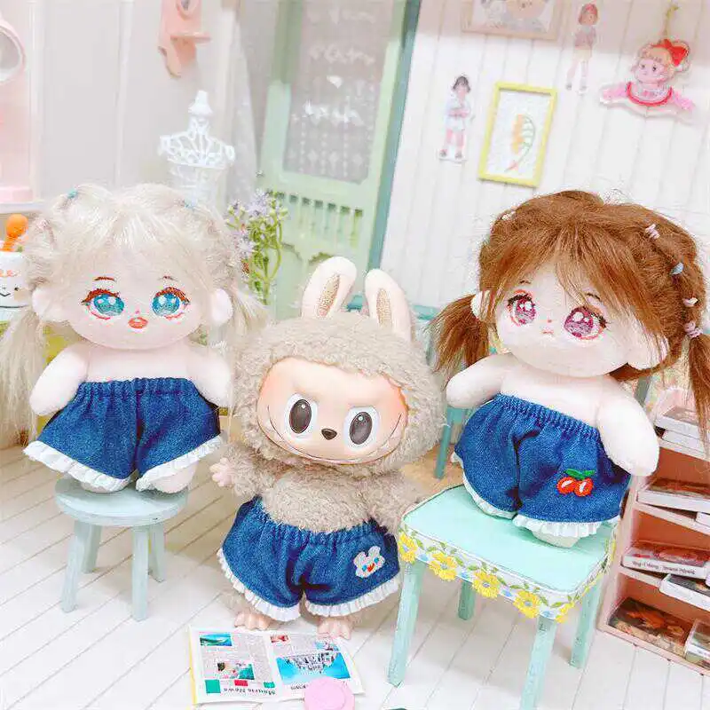 

10cm Kawaii Mini Idol Doll Pants Clothes Cute Soft Stuffed Cotton Naked No Attribute Plush Doll for Girls Fans Collection Gifts