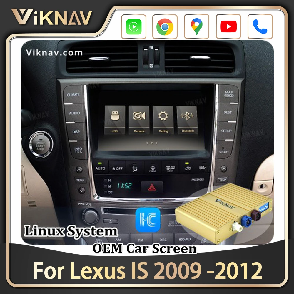 Viknav Linux System For Lexus IS 2009 -2012 Wireless Apple CarPlay Android Auto Only Support Original Car Screen