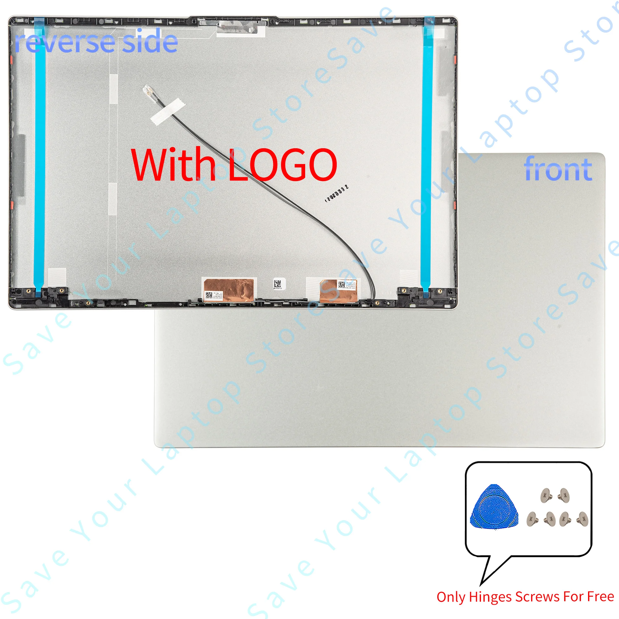 Imagem -04 - Substituição das Dobradiças da Moldura Frontal Parte do Portátil para Ideapad 15iil05 15are05 15itl05 15alc05 2023 2023 Tampa Traseira Lcd Novo