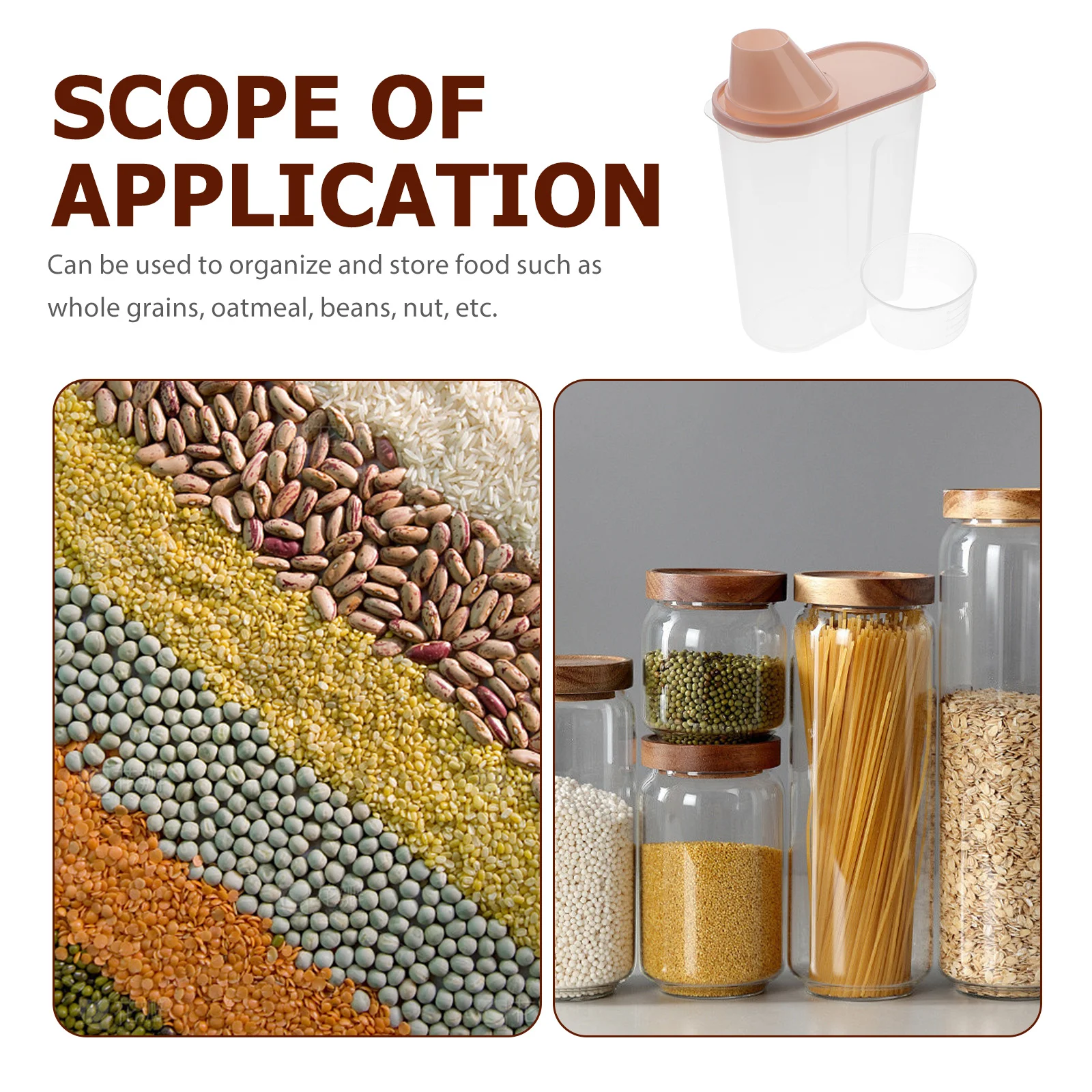 

2.5L Sealed Storage Container Plastic Grain Jar Lid For Cereal Dry Food Organize Kitchen Pantry Space Saving Refrigerator Bpa