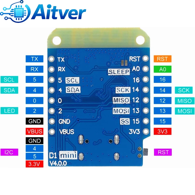 For Wemos D1 Mini V4 LOLIN D1 Mini V4 Type C ESP8266 WiFi Module 4MB Flash Microcontroller Board Compatible with Arduino ESPHome