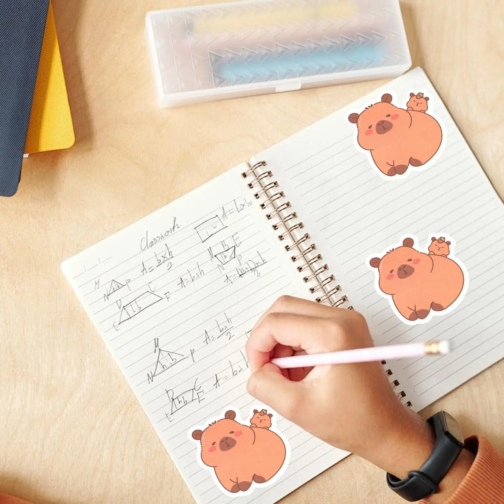 Липкие заметки с капибарой, клейкие наклейки для планировщика с капибарой, 30 листов, эстетические липкие заметки для стола, настенный рюкзак, работа для детей и взрослых