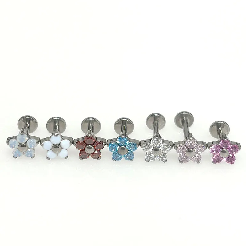 

F136 Cubic Zirconia Star Studs, Fashionable and Cute Earrings for Women, Body Piercing Jewelry