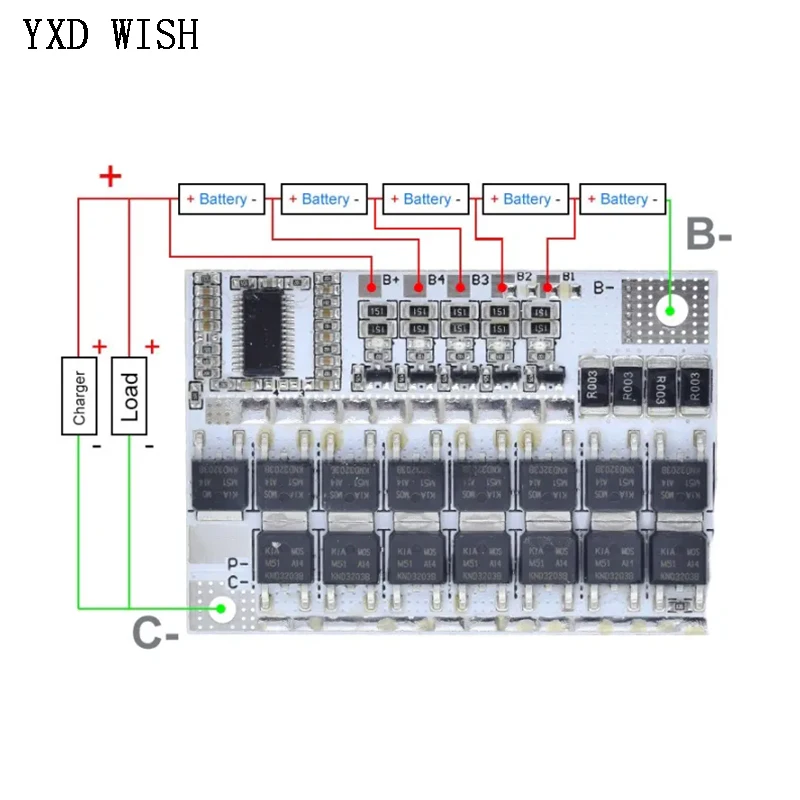 10PCS 3S/4S/5S BMS 12V 16.8V 21V 3.7V 100A Li-ion Lmo Ternary Lithium Battery Protection Board Li-polymer Balance Charging