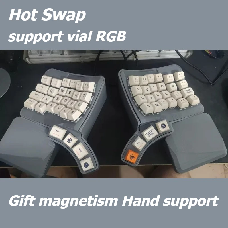 

Split Curved Keyboard Customized 4*6 Wired Hot Swap RGB E-sports Gaming Office Keyboards Support Vial Ergonomics Split Keyboard