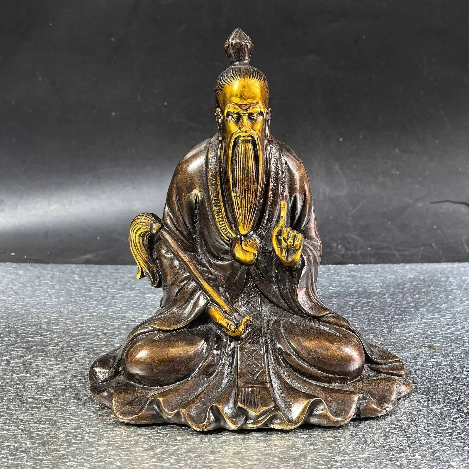 Pure Copper Gold-Plated Bronze Statue By A Master Artisan, Ethically Decorated