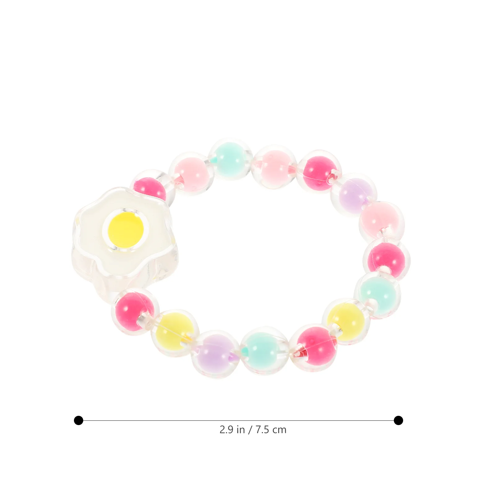 6 Pcs Bracelets Cartoon for Girls Beaded Toddler Kids Elastic Beads Wristbands Chain Bulk