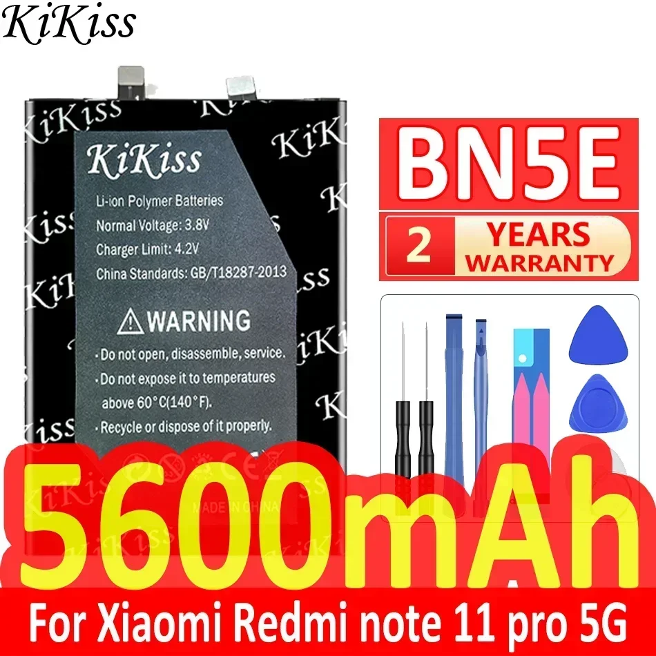 KiKiss Battery 5600mAh BN5E For Xiaomi Redmi Note 11 Pro POCO X4 Pro 5G