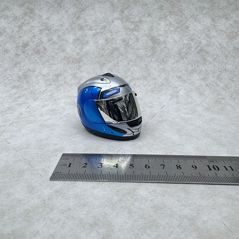 ZY3014G 1/6 Scale Soldier Dolls Blue Motorcycle Helmet Racing Driver Accessory Model Fit 12Inch Action Figure Body