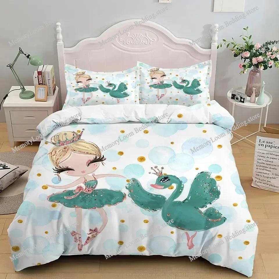 

Cartoon Ballet Dancing Girl Print Polyester Bedding Sets Child Kids Covers Boys Set For Teens King Size Home Textileextile