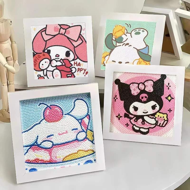 

Sanrio Kuromi Diamond Sticker Explosive Framed Full Diamond Handmade DIY Material Children Girlfriend Sticky Painting Gift