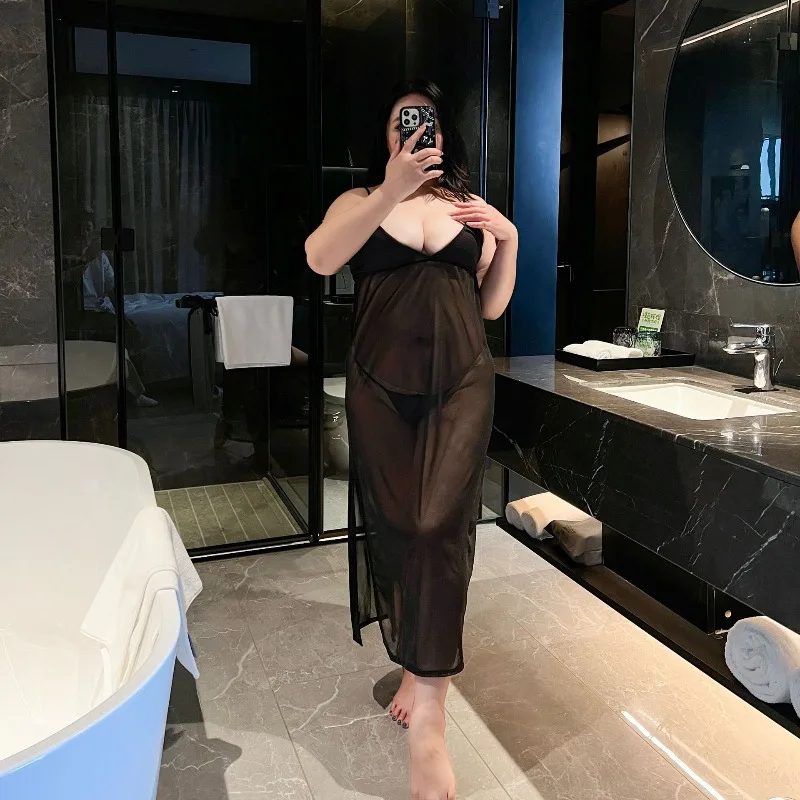 Sexy Women's Underwear - Big-Boned Fat Women's Sexy See-Through Sleeping Pajamas  Night Dress Women  Sexy Sleepwear  Sleep Dress