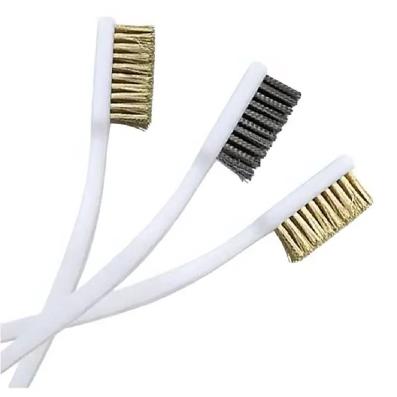 Heavy Duty Copper Wire Cleaning Brush with Plastic Handle for Welding Slag Rust Paint and Metal Surface Preparation