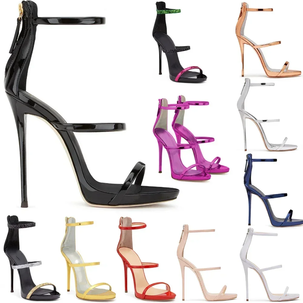 【Measure Your Feet Length Before Order】Luxury Designer Women Elegant Sandal Stiletto High Heels Strappy Sexy Luxry Shoe C-SL-3