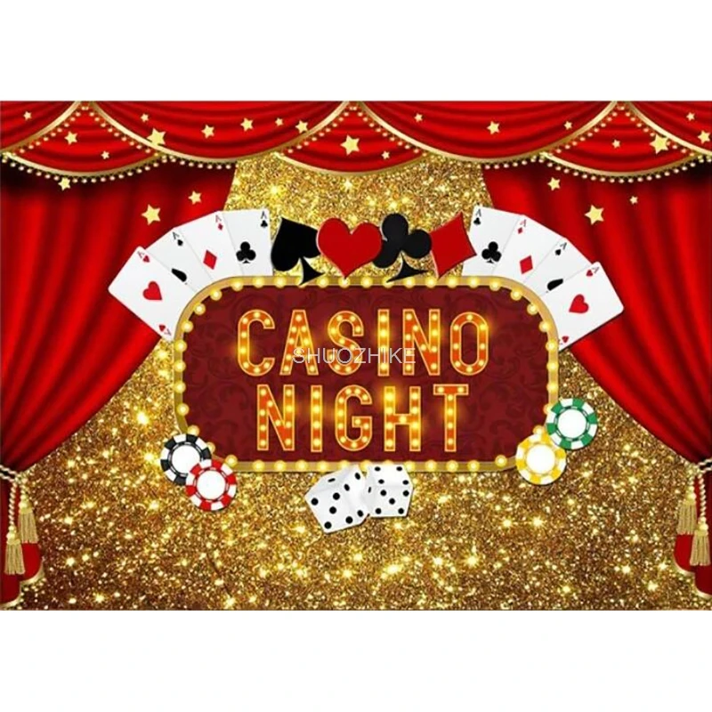 Декор для дня рождения для новорожденных, фон для фотосъемки, экскаватор, торт, стол, Лас-Вегас, ночная вечеринка, покер, фон для фотобудки, реквизит PK-01