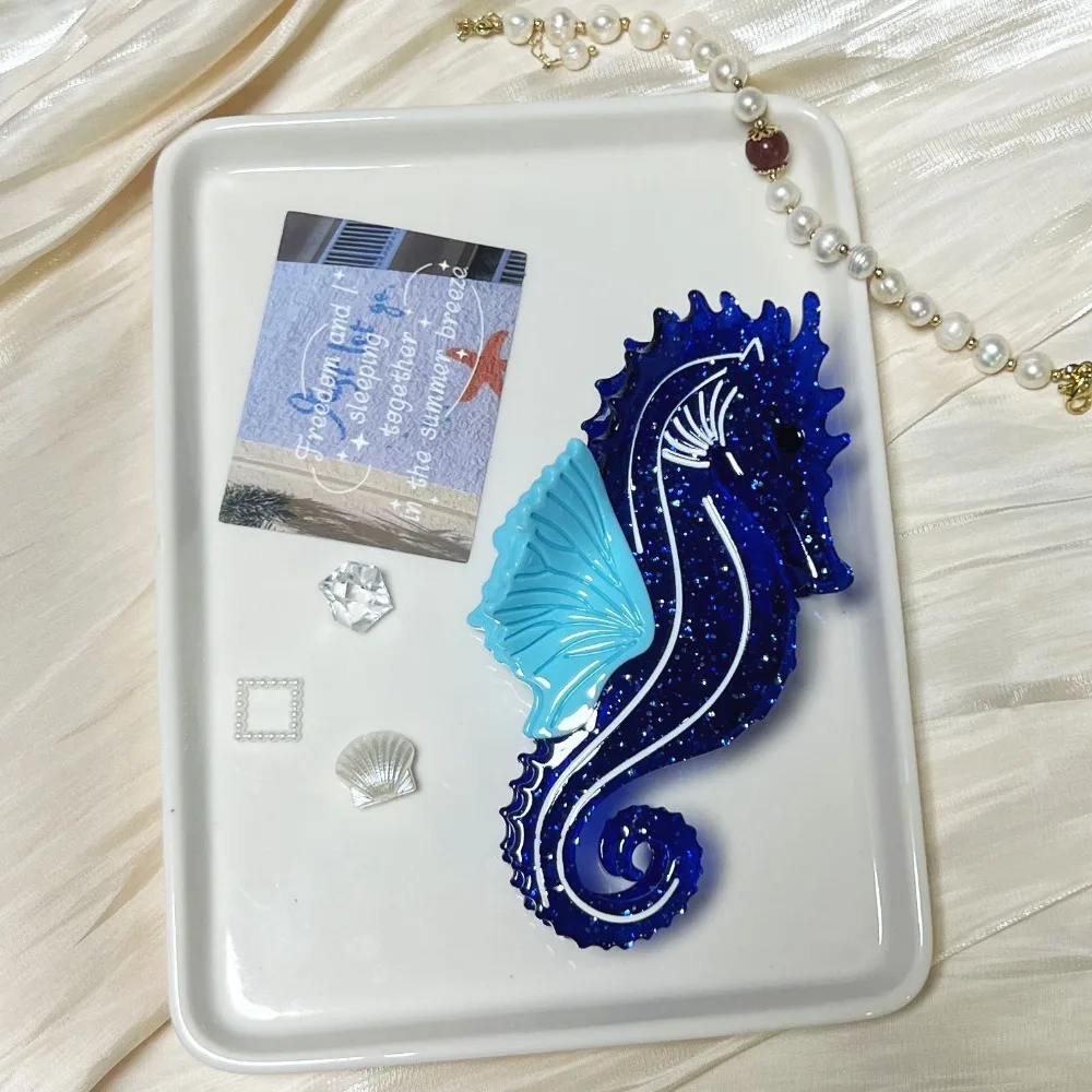 

Elegant Ocean Series Hair Claw Korean Style Conch Shell Hair Claw High Ponytail Clip Acetic Acid Geometry Shark Clip Women