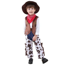 Baby Western Cowboy Style Kids Costume Set Cosplay Costume Halloween Party Dress Up 4pcs/set