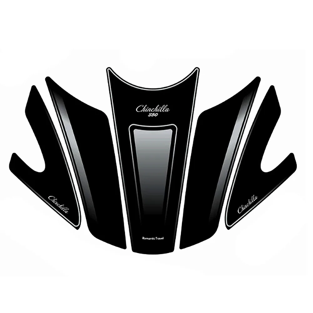 For BENDA Chinchilla 350 2025 Motorcycle Fuel Tank Traction Pad Center Sticker Side Sticker Gas Knee Grip Anti-scratch Drop