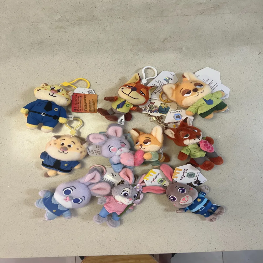 Zootopia Cute Plush Keychain Multiple Styles Judy Hopps Nick Wilde Clawhauser Soft Stuffed Doll Bag Pendant Key Ring Gift
