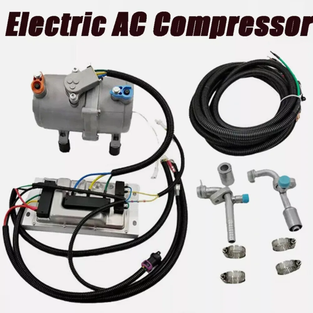 12V Electric Air Conditioner Compressor Kit, High-Efficiency Scroll A/C with Control Panel for Vehicles