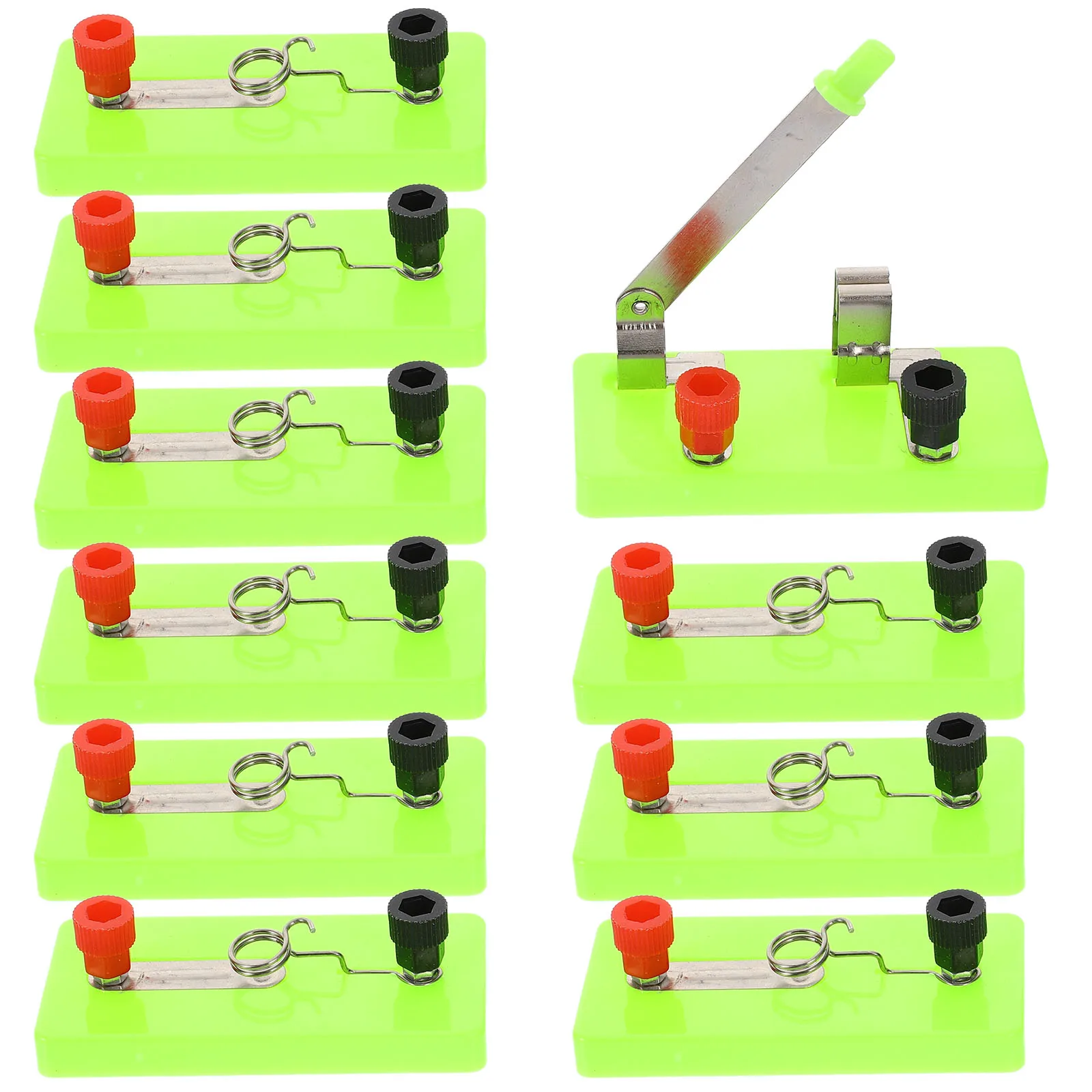 

10 Pcs Electrical Experiment Lamp Holder Small Screw Light Base Green Plastic Primary School