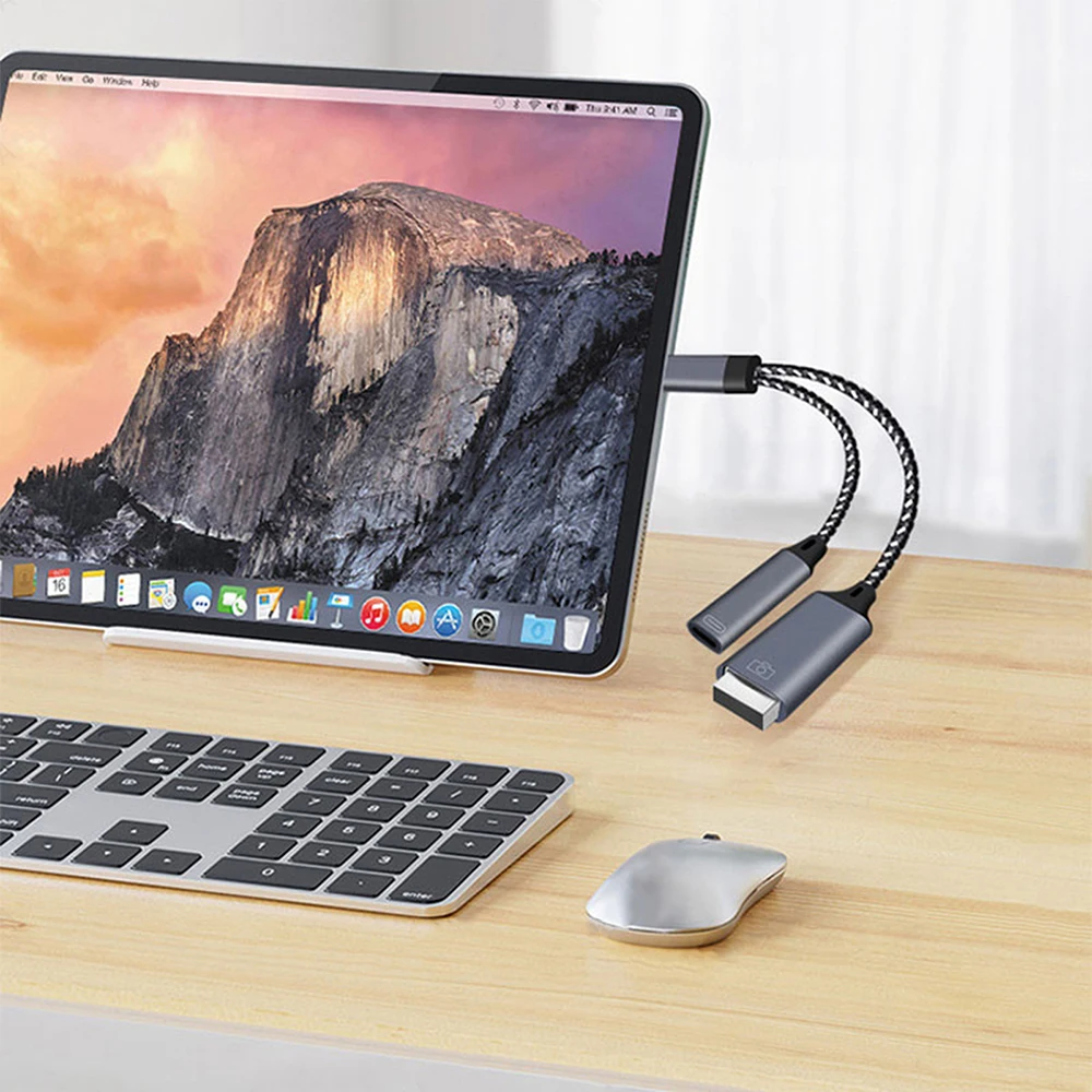 USB C OTG كابل محول الهاتف 2 في 1 نوع C إلى USB A محول مع منفذ شحن PD لسامسونج هواوي Xiaomi الهاتف المحمول اللوحي