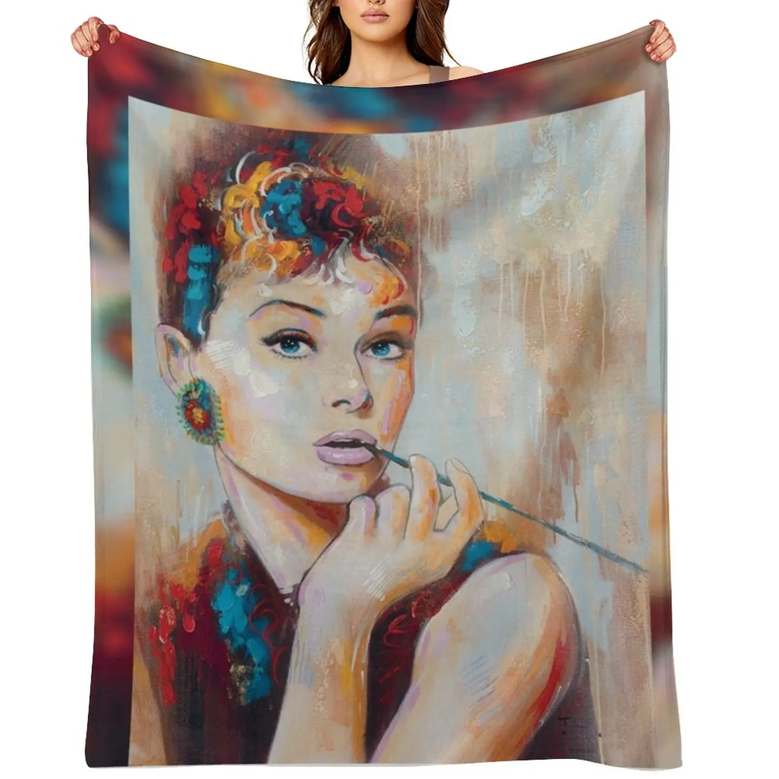 

Audrey Throw Blanket Shaggy Moving warm winter funny gift Blankets