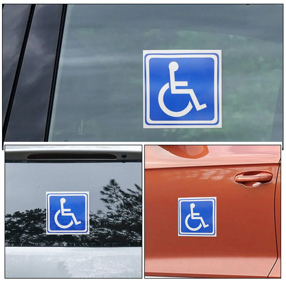 6 Sheets Disabled Signage Sticker Wheelchair Symbol Labels Blue Stickers for Cars